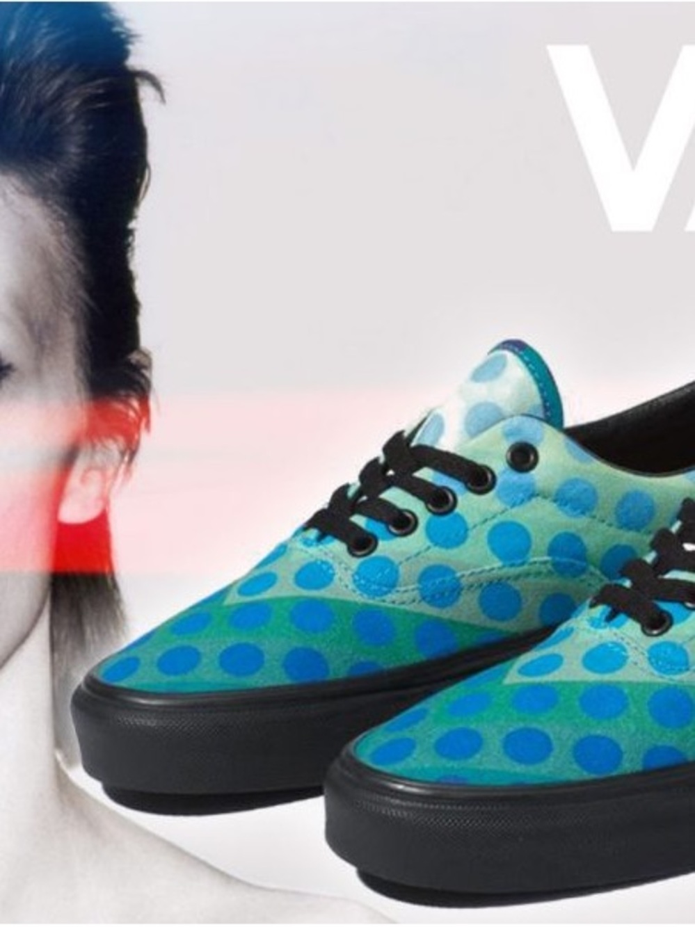Women's Blue & Green Polka Dot Canvas Sneakers